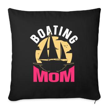 Bootfahrende Mutter Boot Yacht Bootfahren Schiff - Sofakissenbezug 45 x 45 cm - Schwarz - Vorne