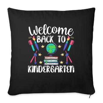 Bienvenue à la maternelle Sweet Humor Children - Housse de coussin décorative 45 x 45 cm - noir - Devant