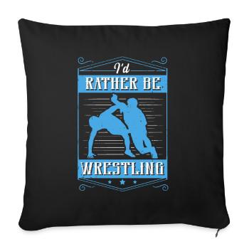 Je préfère être un cadeau de lutte - Housse de coussin décorative 45 x 45 cm - noir - Devant