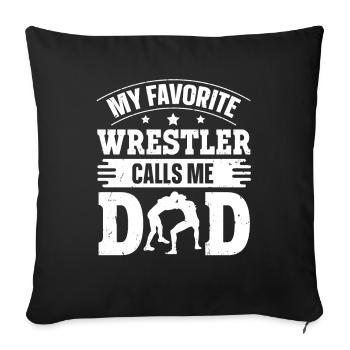 Mon lutteur préféré m’appelle papa lutteur papa - Housse de coussin décorative 45 x 45 cm - noir - Devant