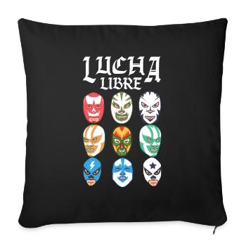 Luchador Masks Lucha Libre - Sofakissenbezug 45 x 45 cm - Schwarz - Vorne