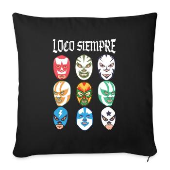 Luchador Masques Loco Siempre - Housse de coussin décorative 45 x 45 cm - noir - Devant
