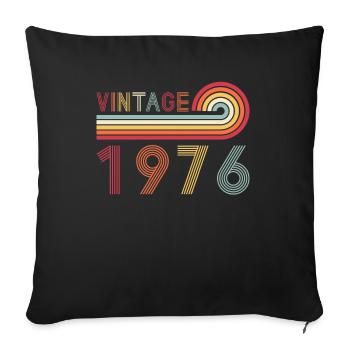 Funny Vintage Born in 1976 Birthday - Sofa pillowcase 17,3'' x 17,3'' (45 x 45 cm) - black - Front