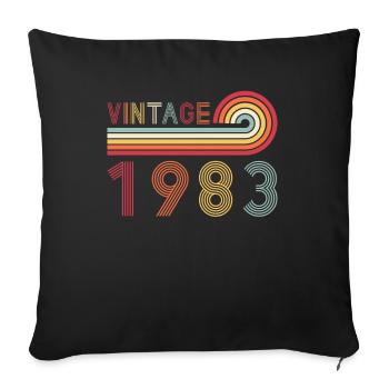 Drôle de millésime né en 1983 anniversaire - Housse de coussin décorative 45 x 45 cm - noir - Devant