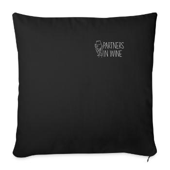 Partenaires dans le vin drôles amateurs de vin - Housse de coussin décorative 45 x 45 cm - noir - Devant