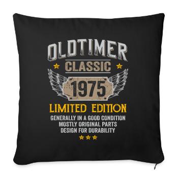 Birthday 1975 Classic Limited Edition 1975 - Sofa pillowcase 17,3'' x 17,3'' (45 x 45 cm) - black - Front