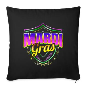 Logo Emblem Coat OF Arms For Mardi Gras - Sofa pillowcase 17,3'' x 17,3'' (45 x 45 cm) - black - Front
