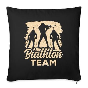 Biathlon Équipe Biathlète Biathlons Sport Biathlète - Housse de coussin décorative 45 x 45 cm - noir - Devant