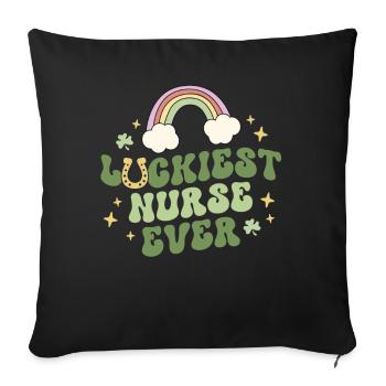Luckiest Nurse Ever Nicu Er Peds Retro Nurse St - Sofa pillowcase 17,3'' x 17,3'' (45 x 45 cm) - black - Front
