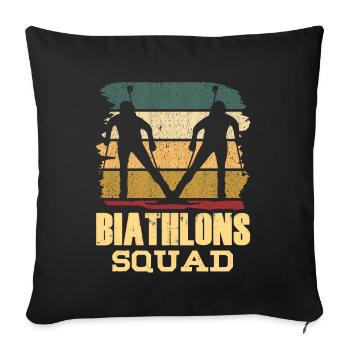 Biathlon Sport d’équipe Biathlète Biathlète Biathlons - Housse de coussin décorative 45 x 45 cm - noir - Devant