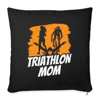 Triathlon Mama Triathlons Triathlete Triathlete - Sofa pillowcase 17,3'' x 17,3'' (45 x 45 cm) - black - Front