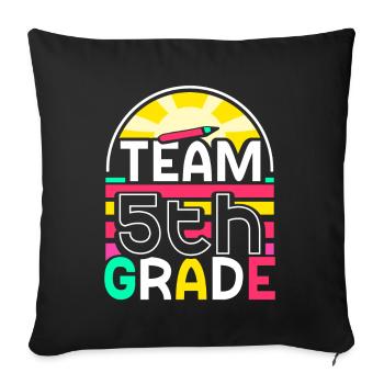 Équipe 5 classe école cinquième année cinquième année - Housse de coussin décorative 45 x 45 cm - noir - Devant