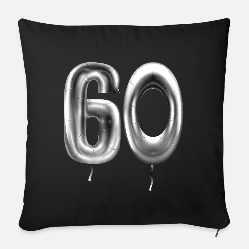 60. Geburtstag Ballons Geburtstagsballons 60 Jahre - Sofakissenbezug 45 x 45 cm - Schwarz