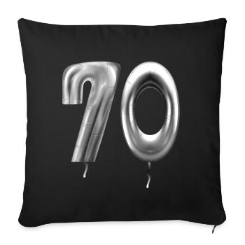 70e anniversaire ballons d’anniversaire 70 ans - Housse de coussin décorative 45 x 45 cm - noir - Devant