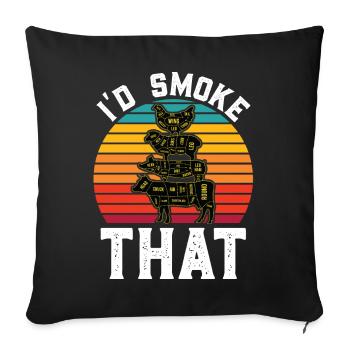 I'd Smoke That Funny BBQ Master - Sofakissenbezug 45 x 45 cm - Schwarz - Vorne