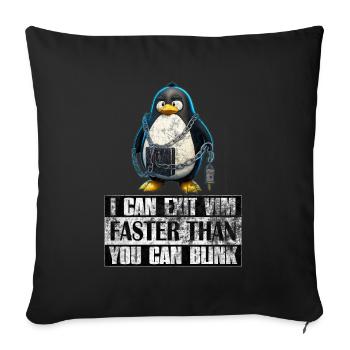 I Can Exit VIM Faster Than You Can Blink Linux - Sofakissenbezug 45 x 45 cm - Schwarz - Vorne