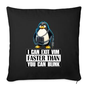 I Can Exit VIM Faster Than You Can Blink Linux Fun - Sofakissenbezug 45 x 45 cm - Schwarz - Vorne