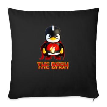 The Bash Penguin Superhero for Linux Coder and - Sofakissenbezug 45 x 45 cm - Schwarz - Vorne