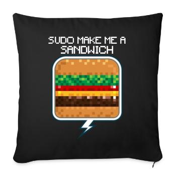 Sudo Make Me A Sandwich the Dream of Linux Admins - Sofakissenbezug 45 x 45 cm - Schwarz - Vorne