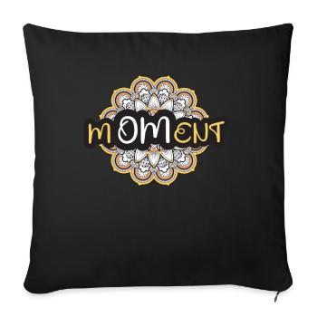 M-OM-ent Mandala Yoga - Sofa pillowcase 17,3'' x 17,3'' (45 x 45 cm) - black - Front