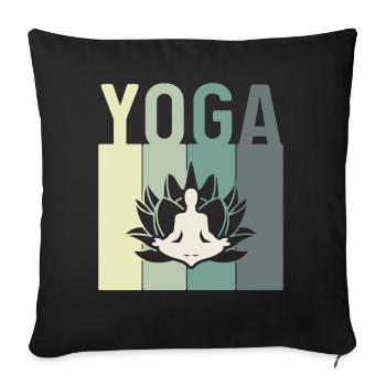 Minimalistic Lotus Flower Meditating Yoga - Sofakissenbezug 45 x 45 cm - Schwarz - Vorne