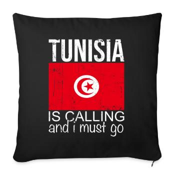 Tunisie - Housse de coussin décorative 45 x 45 cm - noir - Devant