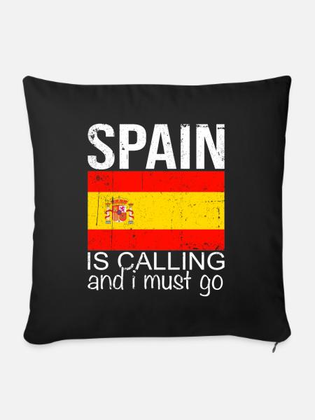 Spanien Spruch - Sofakissenbezug 45 x 45 cm - Schwarz