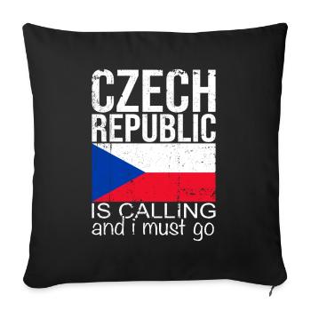 Czechia - Sofa pillowcase 17,3'' x 17,3'' (45 x 45 cm) - black - Front