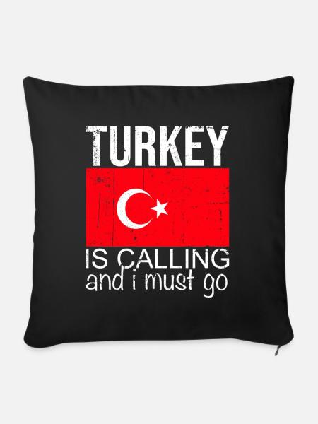 Türkei - Sofakissenbezug 45 x 45 cm - Schwarz