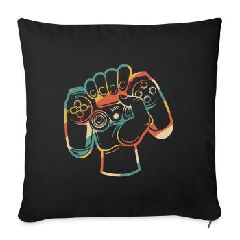 Cadeaux de jeux vidéo drôles - Housse de coussin décorative 45 x 45 cm - noir - Devant