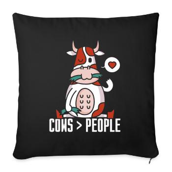 Cows > people Cow Dairy cow Farm Animals - Sofa pillowcase 17,3'' x 17,3'' (45 x 45 cm) - black - Front