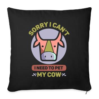Je n’ai pas besoin de caresser mes vaches - Housse de coussin décorative 45 x 45 cm - noir - Devant