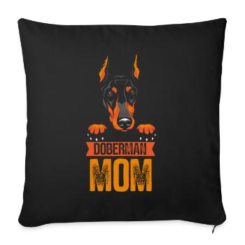 Doberman Mama Chiens Doberman Doberman - Housse de coussin décorative 45 x 45 cm - noir - Devant