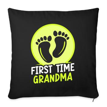The first time grandma grandparents first time sweet - Sofa pillowcase 17,3'' x 17,3'' (45 x 45 cm) - black - Front