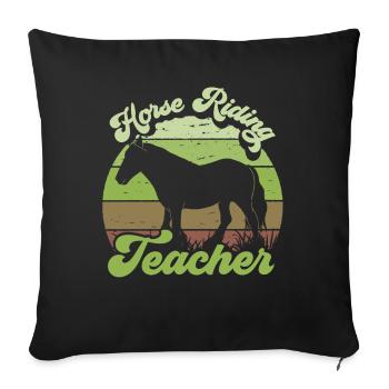 Riding instructor Riding lessons Riding Horse Riding - Sofa pillowcase 17,3'' x 17,3'' (45 x 45 cm) - black - Front