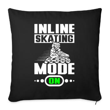 Mode patin à roues alignées activé - Housse de coussin décorative 45 x 45 cm - noir - Devant