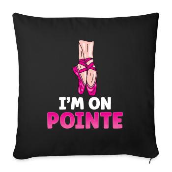 Je suis sur Pointe Ballerina Ballet Dancer - Housse de coussin décorative 45 x 45 cm - noir - Devant