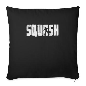 Joueur de squash Badminton Sports Gift - Housse de coussin décorative 45 x 45 cm - noir - Devant