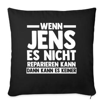Jens - Sofakissenbezug 45 x 45 cm - Schwarz - Vorne