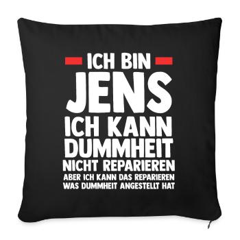 Jens - Sofakissenbezug 45 x 45 cm - Schwarz - Vorne