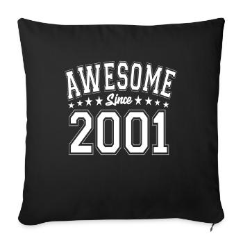 Génial depuis 2001 anniversaire 2001 millésime 2001 - Housse de coussin décorative 45 x 45 cm - noir - Devant