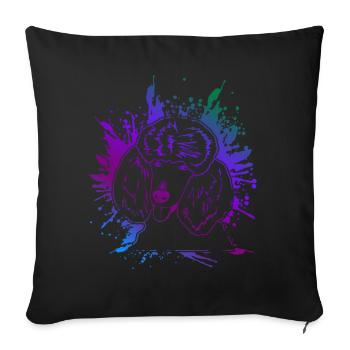 Art du caniche - Housse de coussin décorative 45 x 45 cm - noir - Devant