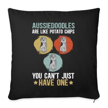 Aussiedoodle Dog Owner Cadeau pour chien - Housse de coussin décorative 45 x 45 cm - noir - Devant