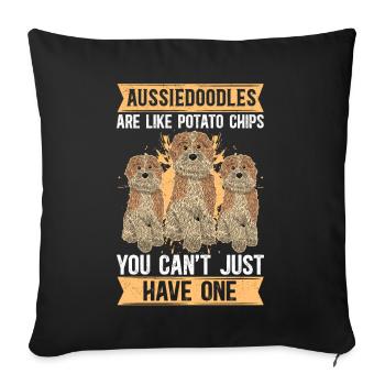 Aussiedoodle Chiens Dog Propriétaire Cadeau - Housse de coussin décorative 45 x 45 cm - noir - Devant