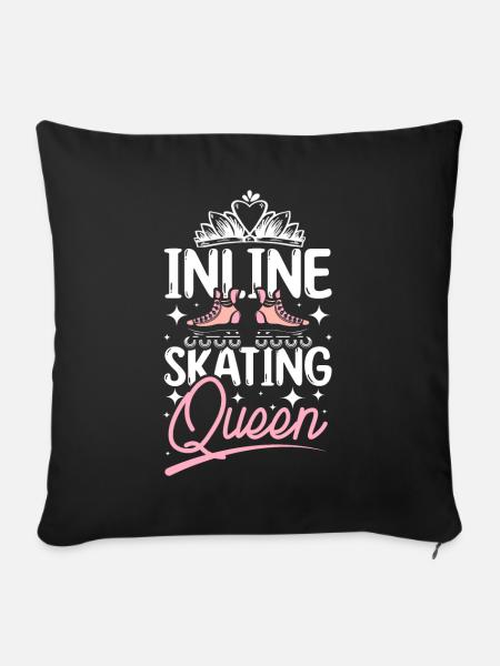 Inline skating queen - Sofakissenbezug 45 x 45 cm - Schwarz