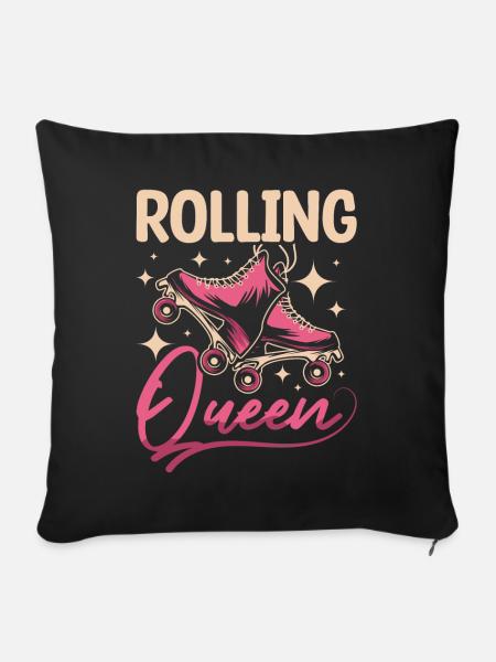 Inline skating rolling queen - Sofakissenbezug 45 x 45 cm - Schwarz