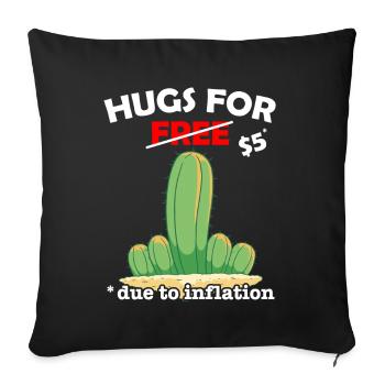 Fucktus cactus valentine costume Hugs For Free - Sofakissenbezug 45 x 45 cm - Schwarz - Vorne