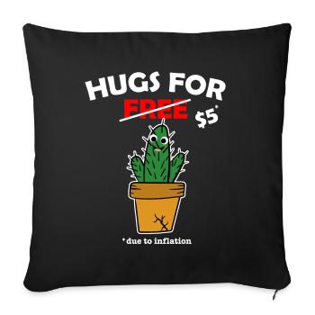 Funny cute cactus valentine costume Hugs For Free - Sofakissenbezug 45 x 45 cm - Schwarz - Vorne
