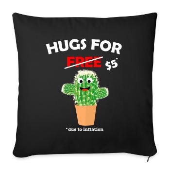 Funny cute cactus valentine costume Hugs For Free - Sofakissenbezug 45 x 45 cm - Schwarz - Vorne
