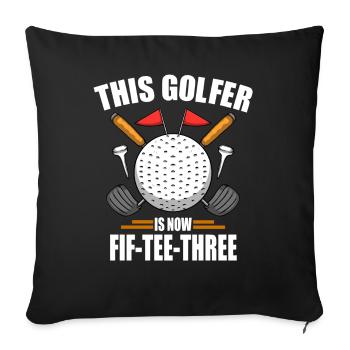 Chemises de golf d’anniversaire pour hommes 53e ans de golf - Housse de coussin décorative 45 x 45 cm - noir - Devant